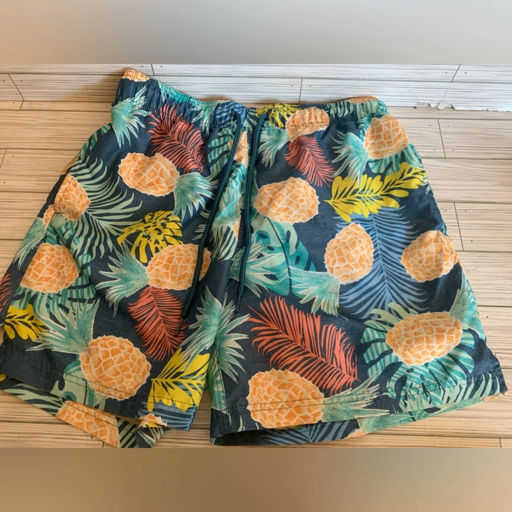 George Pineapple Print Swim Trunks - liner has been taken out